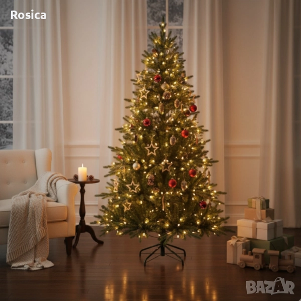 Красива коледна елха с естествено излъчване – празниците започват тук!, снимка 1