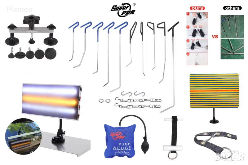 Комплект PDR инструменти за изправяне на вдлъбнатини от градушка, снимка 1