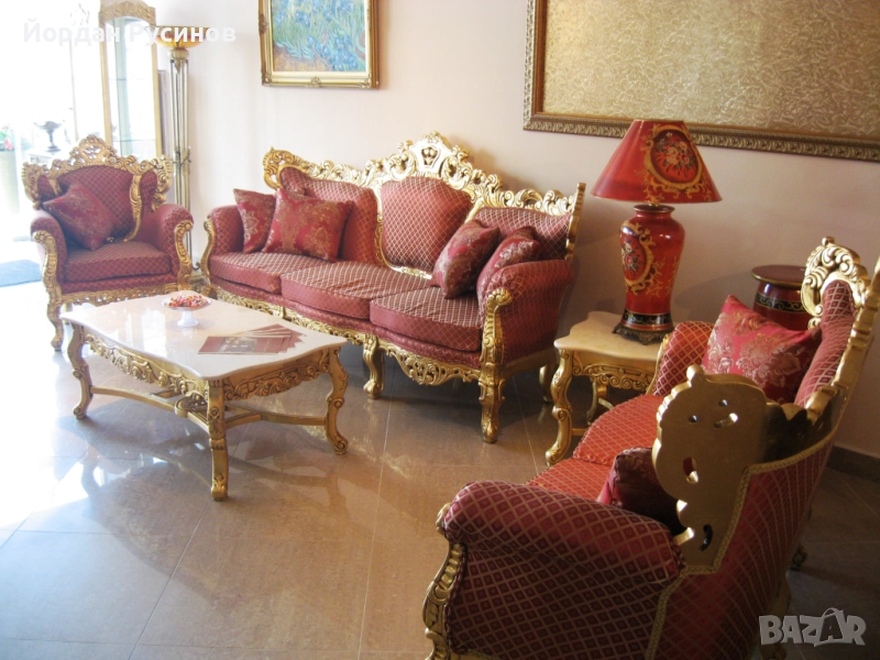 Kristiano Brussardi класическа салонна мека мебел диван кресло барок, снимка 1