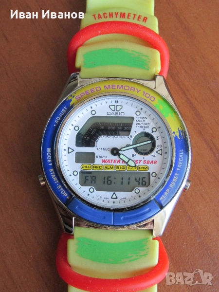 Casio AW-220 SPEED MEMORY 5BAR Made in Japan Касио, снимка 1