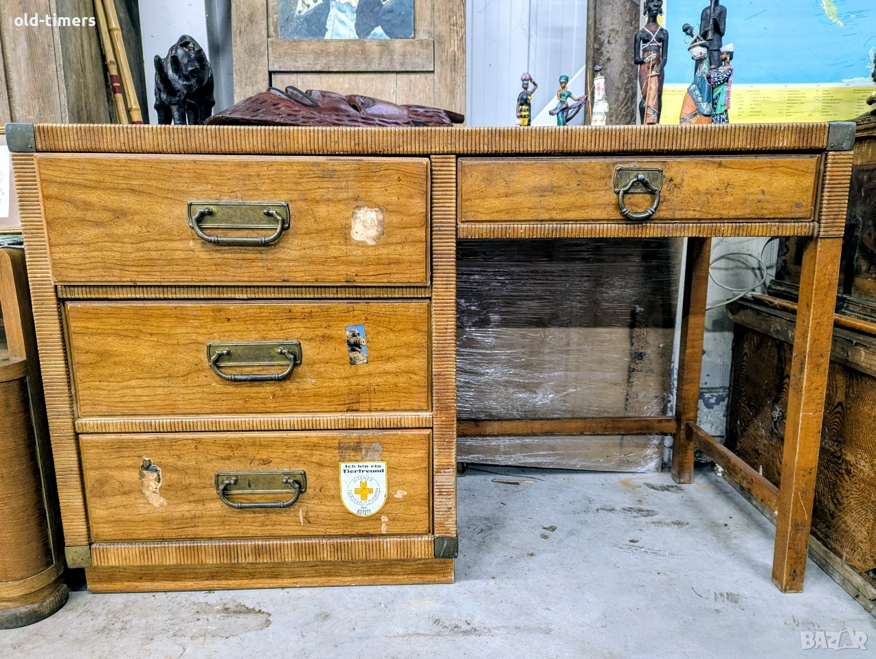 Винтидж бюро Drexel (САЩ) – масивно дърво, снимка 1