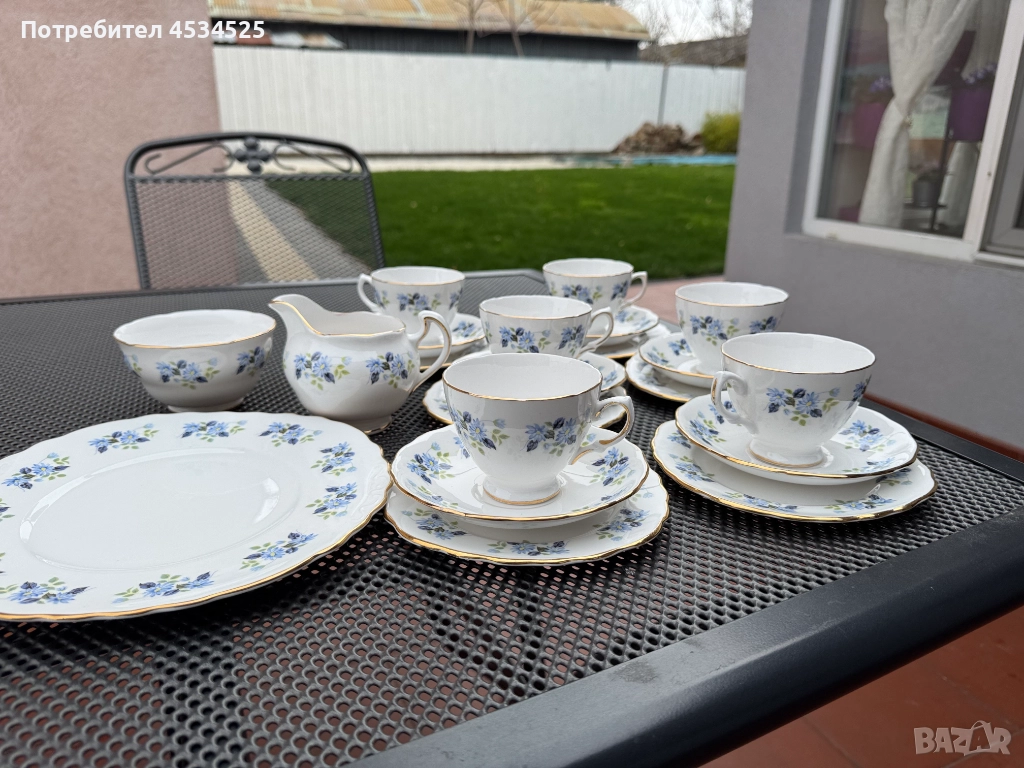 🫖 Луксозен английски порцеланов сервиз Royal Vale – Fine Bone China(около 1950 г)🫖, снимка 1