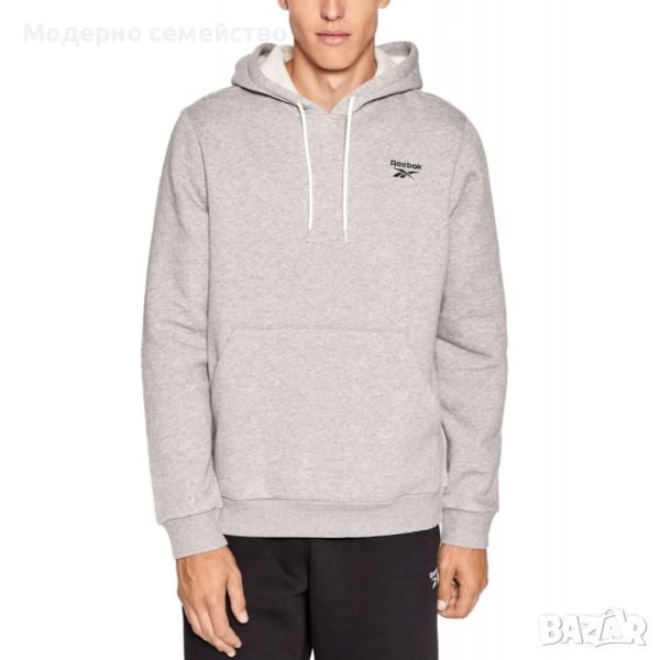 Мъжко спортно горнище reebok identity fleece hoodie grey, снимка 1