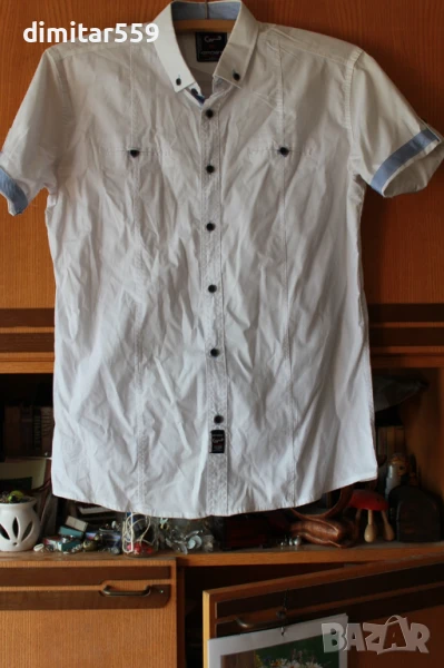 Риза мъжка със къс ръкав елегантна, снимка 1