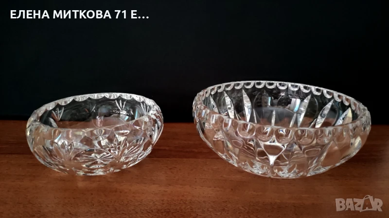 2 чудесни масивни купи от чист прозрачен кристал с високо качество, снимка 1