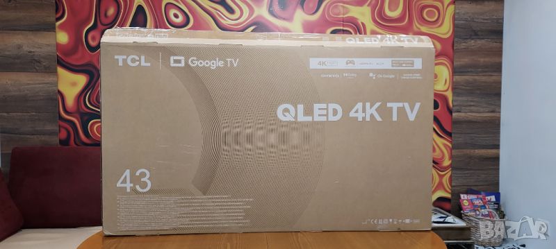 Телевизор TCL QLED 43C635, 43" (108 см), Smart Google TV, 4K Ultra HD, Клас G, снимка 1