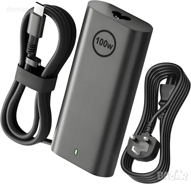 100W USB C зарядно за лаптоп Dell Precision, Latitude, Inspiron, XPS, снимка 1