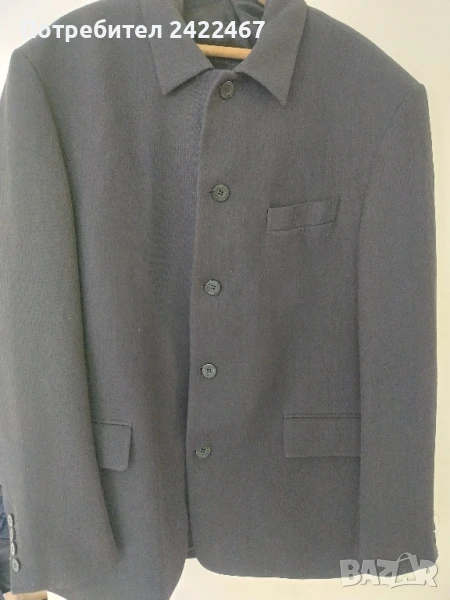 Черно мъжко елегантно сако/палто Bertoni XL гръдна обиколка 110, снимка 1