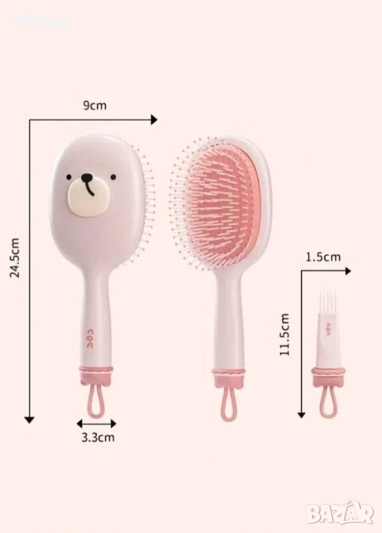 Четка за коса с четчица за почистване в два забавни варианта, снимка 1