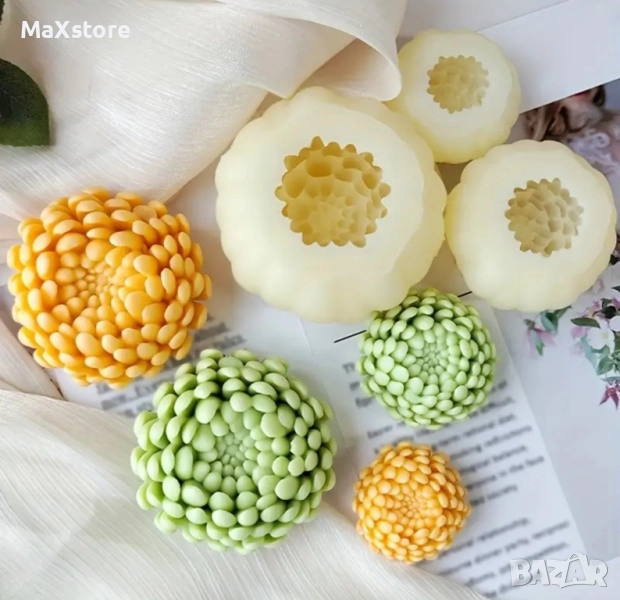 3D 2 размера хризантема Силиконов молд форма за свещи гипс сапун смола фондан , снимка 1