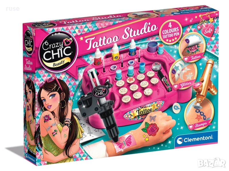 НОВО! Детски комплект за татуировки Clementoni Tattoo Studio, снимка 1