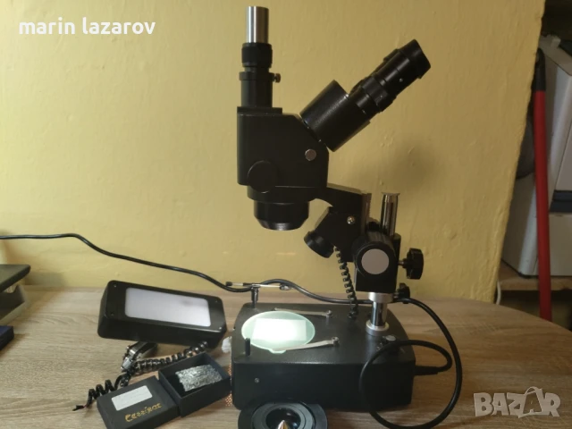 Бижутерски тринокулярен микроскоп, снимка 3 - Друга електроника - 50744202