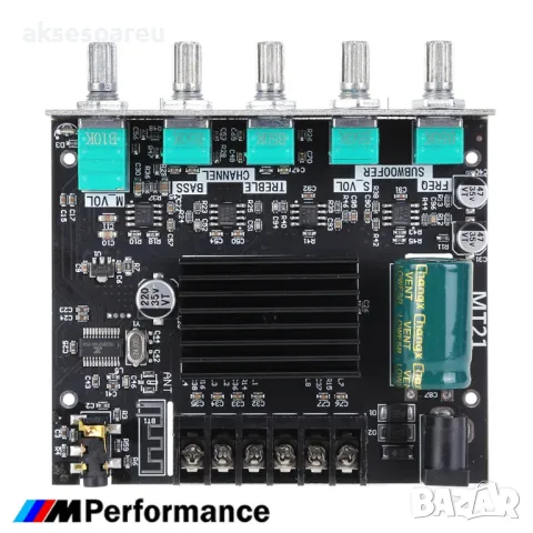 Нов мощен висококачествен мини Стерео цифров Bluetooth 5.1 усилвател Клас D 2 X  50W + 100W 2.1буфер, снимка 8 - Ресийвъри, усилватели, смесителни пултове - 49880911