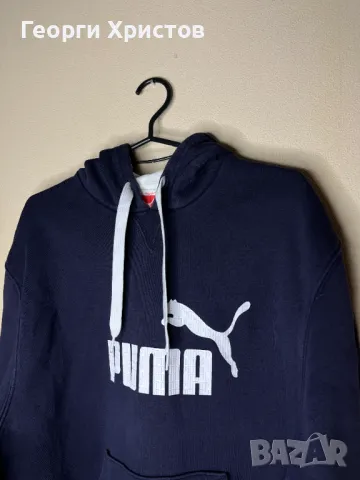 Puma Big Logo Blue Hoodie Мъжко Горнище, снимка 3 - Спортни дрехи, екипи - 49133237