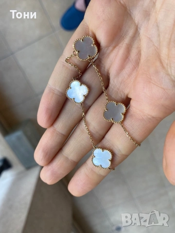 Златно колие по модел на Van Cleef 14 карата злато , снимка 8 - Колиета, медальони, синджири - 53295977