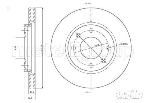 23-0238 METELLI ПРЕДНИ ДИСКОВЕ 2БР. CITROЕN Xsara, Saxo, ZX, AX / PEUGEOT 106 205 206 306 309 407  ,, снимка 2 - Части - 48984240