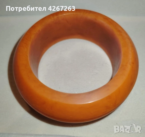 Бакелитена кехлибарена гривна винтидж, снимка 6 - Гривни - 52497085