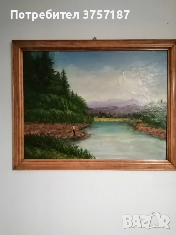 картина пейзаж, масло върху платно , снимка 1