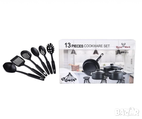 Комплект съдове за готвене от 13 части,незалепващо покритие,, снимка 3 - Прибори за хранене, готвене и сервиране - 51933583