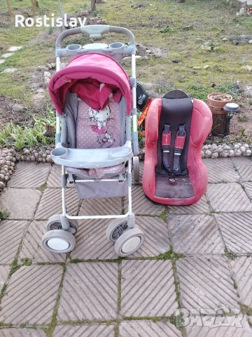 детска количка и детско столче за кола 