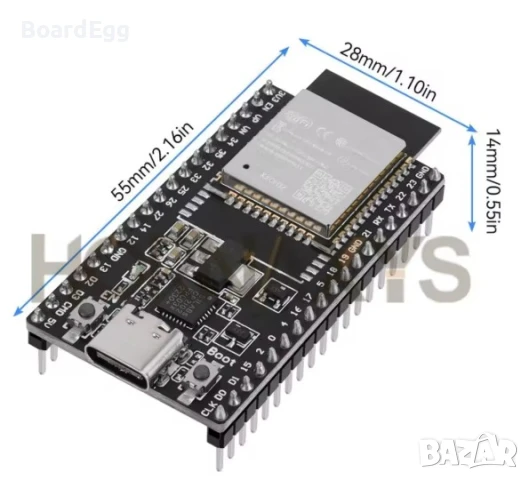ESP32-DevKitC ESP32-WROOM-32D, снимка 2 - Друга електроника - 51206446