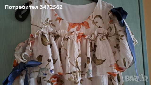 Лятна рокля с волан на раменете, снимка 3 - Рокли - 45941998