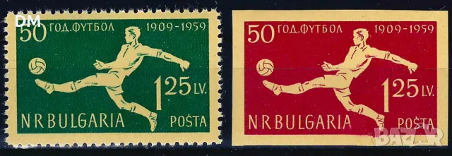 България 1959 - футбол MNH, снимка 1 - Филателия - 48461343