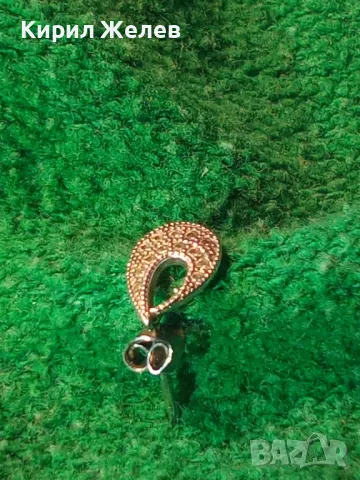 НЕЖНА СКЪПОЦЕННА СРЕБЪРНА ОБИЦА РОДИРАНО СРЕБРО 925 с ИСКРЯЩИ ЦИРКОНИ АРТ ОБЕЦА 48665, снимка 9 - Обеци - 49733940