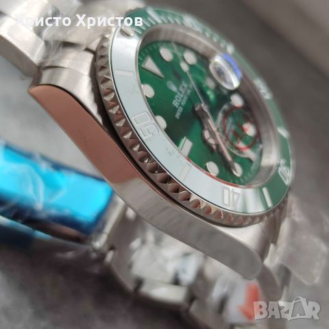 Мъжки луксозен часовник Rolex Submariner Date Hulk Oystersteel Green Dial Men's Watch 116610LV-0002, снимка 6 - Мъжки - 46201319