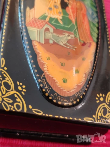 Стара руска лакирана кутийка, авторска, СССР. , снимка 9 - Антикварни и старинни предмети - 50641240