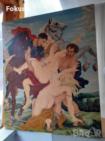 Огромна майсторска картина масло платно Рубенс репродукция, снимка 3 - Антикварни и старинни предмети - 53503429