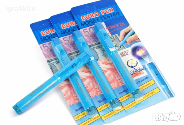 2в1 Тестер за евро банкноти | Писалка | Маркер за проверка на ерво с UV светлина