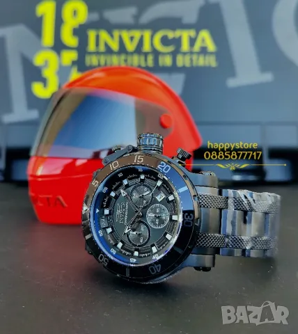 часовник INVICTA Chronograph Black full metal 50 mm, Инвикта нов , снимка 2 - Мъжки - 49398956