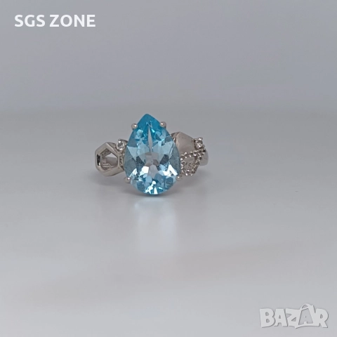 ПЕРФЕКТЕН ПРЪСТЕН от ТАЙЛАНД с ЕСТЕСТВЕН ТОПАЗ SWISS, снимка 2 - Пръстени - 51191288