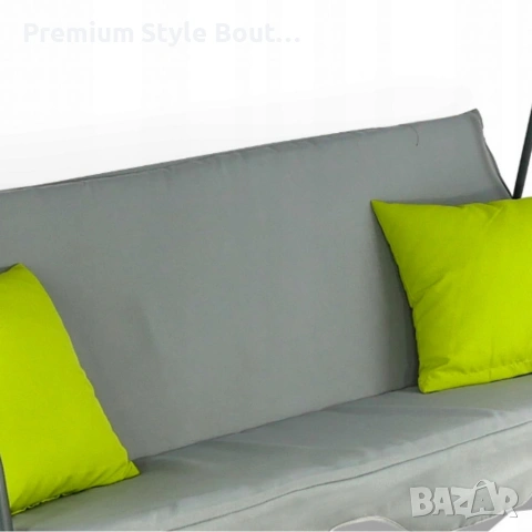 Градинска люлка A-Type със зелени възглавници и поставки за напитки - елегантност и комфорт, снимка 9 - Други стоки за дома - 53887178