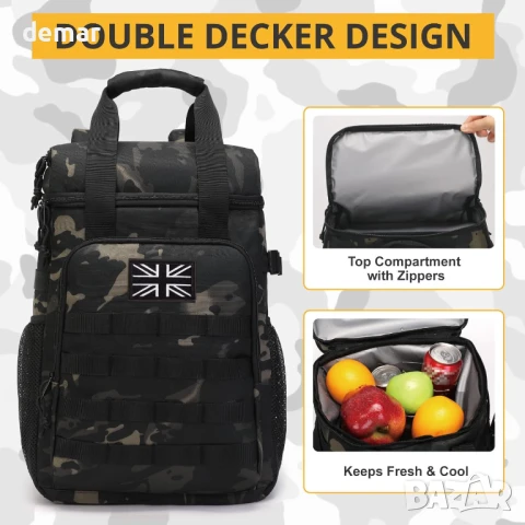 Тактическа раница-хладилна Bunnychic, раница за обяд, изолирана, водоустойчива, снимка 7 - Раници - 51235210