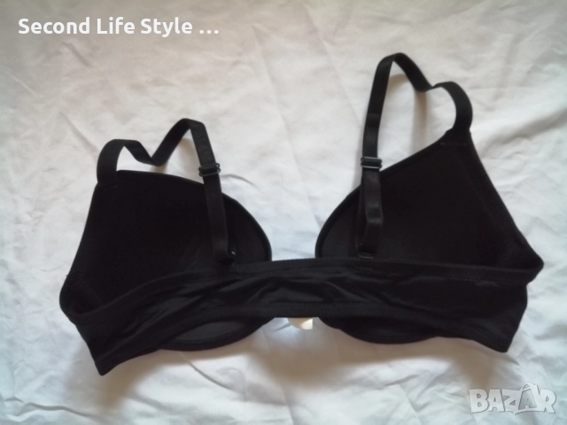 80B изчистен черен сутиен със закопчаване отпред, снимка 6 - Бельо - 52922860