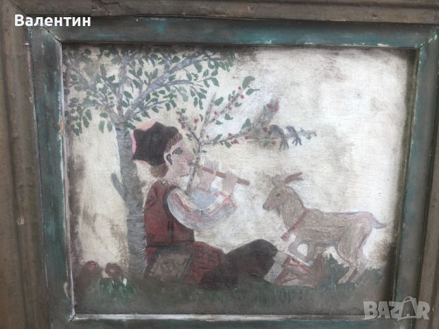 Картина "козар с коза'', снимка 2 - Декорация за дома - 45703830