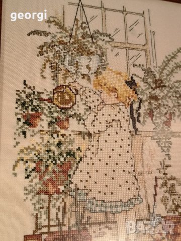 гоблен дете с цветя  7/1, снимка 2 - Гоблени - 49670414