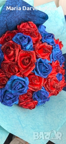Букет от вечни рози , снимка 2 - Изкуствени цветя - 51954083