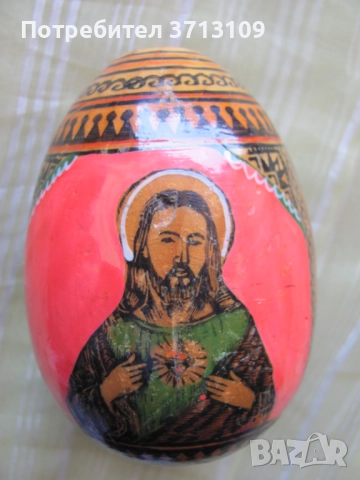 Рисувана Икона, дървено яйце , дева Мария, Исус, снимка 7 - Антикварни и старинни предмети - 51682664