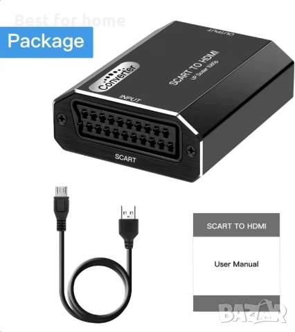 KUYIA SCART към HDMI аудио и видео конвертор, снимка 8 - Друга електроника - 52633747