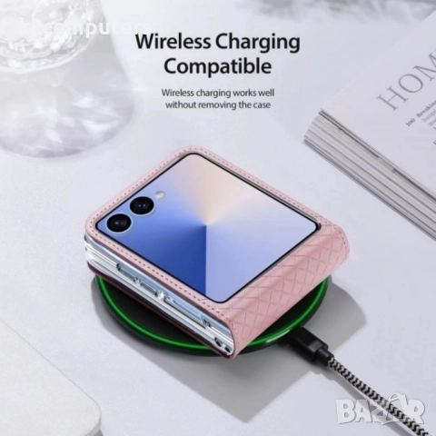 Кожен кейс Dux Ducis BRIL, За Samsung Galaxy Z Flip7, Розов, снимка 4 - Калъфи, кейсове - 52072805