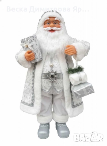 Дядо Коледа в сребристо – празнична фигура, която носи магия и уют у дома (50 / 70 / 90 см), снимка 11 - Декорация за дома - 52830150