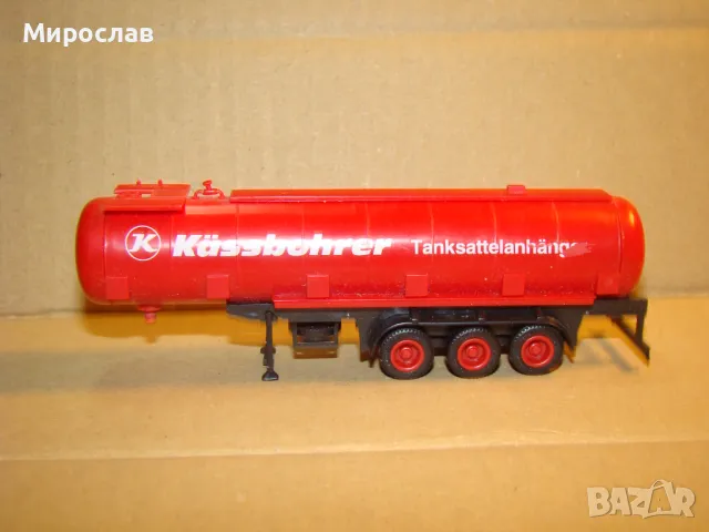 HERPA? H0 1/87 РЕМАРКЕ ТИР КАМИОН МОДЕЛ КОЛИЧКА ЦИСТЕРНА, снимка 1 - Колекции - 48285261