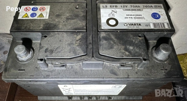 Акумулатор оригинален на Peugeot/Citroen EFB 12V 70Ah 760A