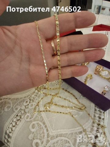 позлатени със 14 карата злато гривни, снимка 3 - Колиета, медальони, синджири - 53595579