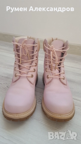 Дамски кожени розови боти Timberland размер 38, снимка 7 - Дамски боти - 52632716