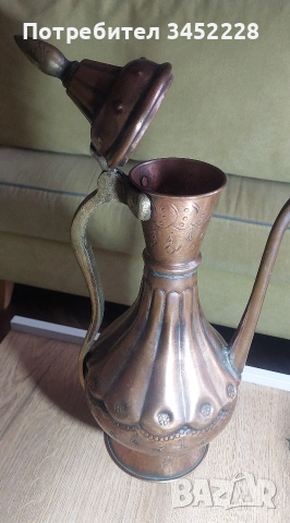 кана медна голяма за ценители височина 47см , снимка 5 - Антикварни и старинни предмети - 53902698