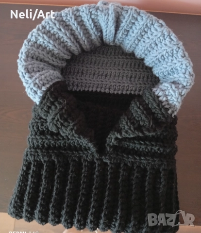 Ръчно изработен шал с качулка , снимка 3 - Шалове - 51535942